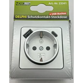 ChiliTec Schuko-Steckdose Unterputz Schwarz 2 St.