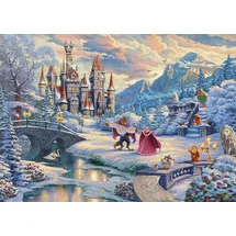 Schmidt Spiele 59671 Thomas Kinkade Disney, Die Schöne und das Biest, Zauberhafter Winterabend 1000 Teile