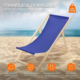ECD Germany Sonnenliege 100 x 83 x 57,5 cm Blau