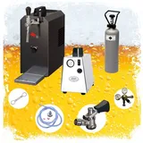 ich-zapfe Komplett Set - Zapfanlage JET 30 Bierkoffer, Bierzapfanlage, Durchlaufkühler 1-leitig Trockenkühler, bis zu 35 Liter/h, Zapfkopf:KeyKeg