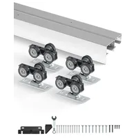 Vevor Schiebetürbeschlag Doppelschienen Silber