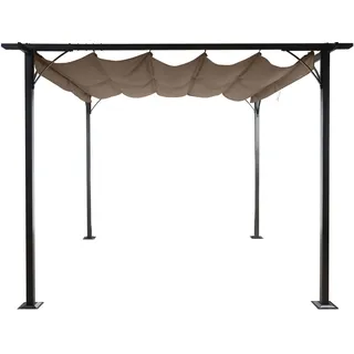 Mendler Pergola Avila 3,50 x 3,50 m inkl. Schiebedach taupe