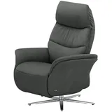 HIMOLLA Fernsehsessel 7051 Leder 74 x 113 x 86 cm Grau mit Kopfteil