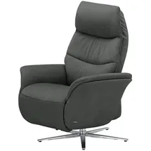 HIMOLLA Fernsehsessel 7051 Leder 74 x 113 x 86 cm Grau mit Kopfteil