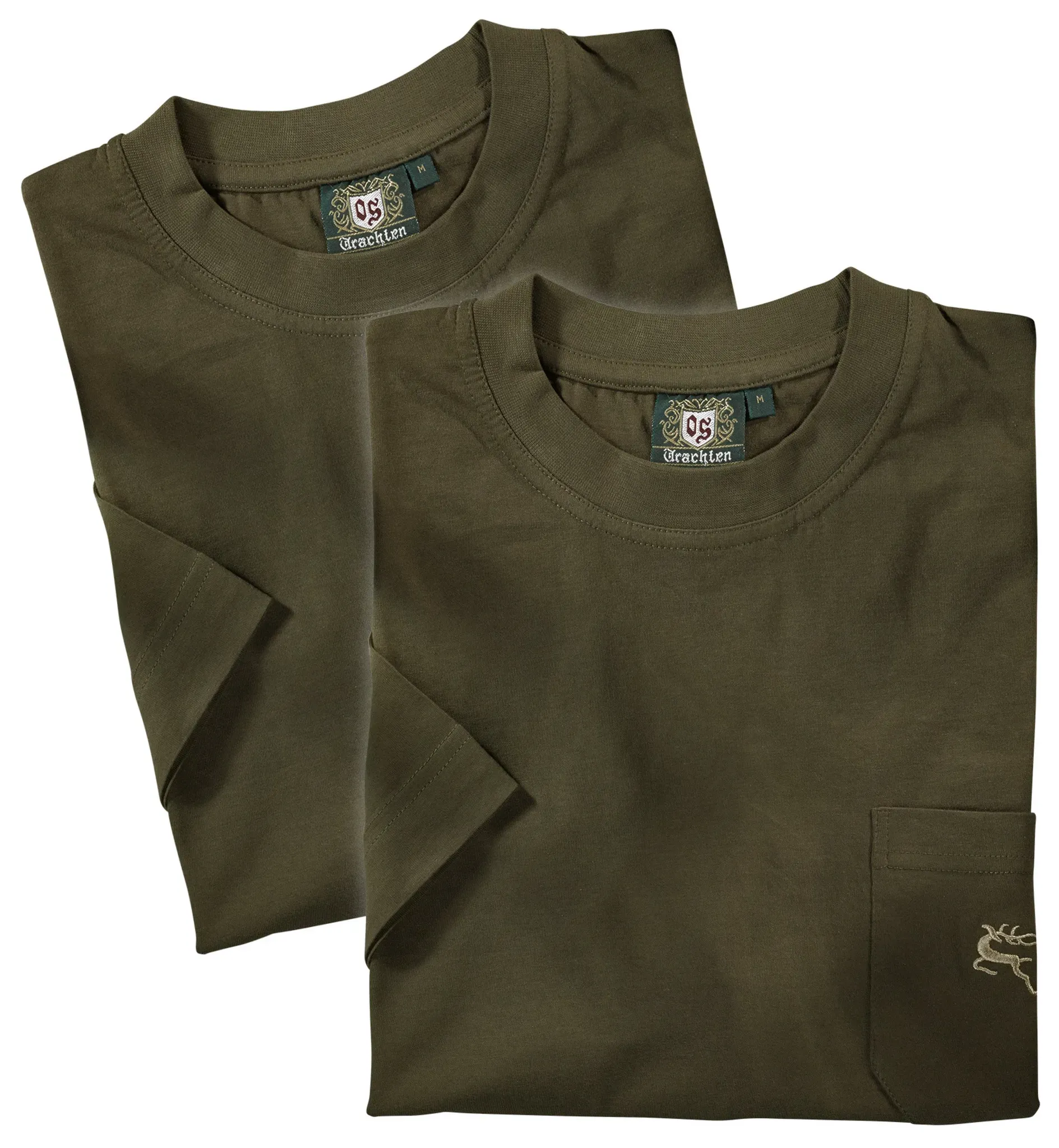 OS-Trachten T-Shirts, 2er-Pack, oliv, XL