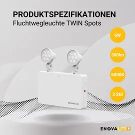 enovalite Fluchtwegleuchte Twin-Spot (6 W) weiß