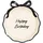Partydeco Pappteller Happy Birthday 24 cm 6 St. Ivory/Schwarz