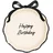 Partydeco Pappteller Happy Birthday 24 cm 6 St. Ivory/Schwarz