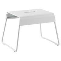 ZONE Denmark A-Stool, Hocker aus Stahl, Kleiner Schemel/Trittschemel für Kinder und Erwachsene, Tritthocker, rutschfest, 39 x 30 x 27,5 cm, Soft Grey