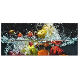 Artland Küchenrückwand »Spritzendes Obst auf dem Wasser«, (1 tlg.), Alu Spritzschutz mit Klebeband, einfache Montage, bunt