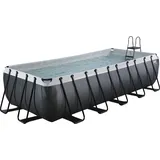 EXIT TOYS Black Leather Pool Set 540 x 250 x 122 cm inkl. Sandfilterpumpe