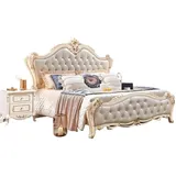 JVmoebel Schlafzimmer-Set Set Klassisches Möbel Von 3tlg Besteht aus Luxus Bett und, (3-tlg., 1x Bett + 2х Nachttische), Made in Europa weiß