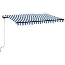 vidaXL LED Automatische Markise 450 x 350 cm blau/weiß inkl. Windsensor 3069211