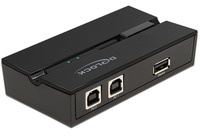 USB 2.0 Switch für 2 PC an 1 Gerät, USB-Umschalter - schwarz