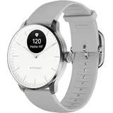 Withings ScanWatch Light 37 mm perlweiß, Sport Fluorelastomer-Armband grau/silber