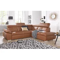 exxpo - sofa fashion Ecksofa Kunstleder 2-Sitzer Braun