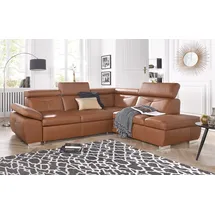 exxpo - sofa fashion Ecksofa Kunstleder 2-Sitzer Braun