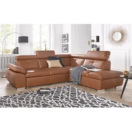 exxpo - sofa fashion Ecksofa Kunstleder 2-Sitzer Braun