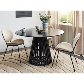 Beliani Säulentisch Ø 120 cm schwarz
