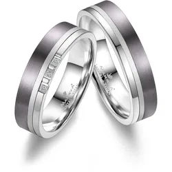 Verlobungsring MARRYA "Tantal Ringe Trauringe Eheringe Partnerringe" Gr. 54, silber (herren ring, silber), Fingerringe, Damen, 54, Tantal