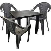 Mojawo Bistro Set 4-tlg. Anthrazit/Grau