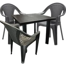 Mojawo Bistro Set 4-tlg. Anthrazit/Grau