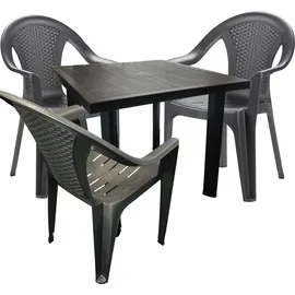 Mojawo Bistro Set 4-tlg. Anthrazit/Grau