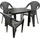 Mojawo Bistro Set 4-tlg. Anthrazit/Grau