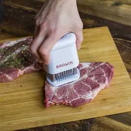 BROWIN Fleischzartmacher Steak Edelstahl Kunststoff Weiß