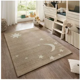Natur Pur Teppich Natur Kids - Kindeteppich mit Nachthimmeldesign, Rechteckig, handgetuftet beige 80 cm x 150 cm