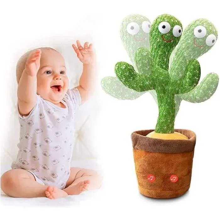 Peluche Cactus Qui Danse et Répète - Dancing Cactus&Cactus Chantant&Cactus Qui Parle - Intérieur - Piles