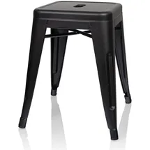 HJH Office Hocker Vantaggio Metall 45 x 75 x 45 cm Schwarz matt
