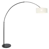 Steinhauer Stehleuchte Bogenleuchte Standlampe Metall Chintz Schwarz Weiß Leselampe H 200cm