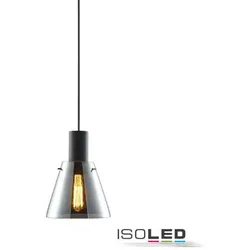 ISOLED Pendelleuchte schwarz konkav Glas E27 20cm 50-300cm IP20