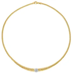 Collier LADY, gold (gelbgold 585), Halsketten, Damen, 45, Metall-Gold, L: 45cm, Metall, Gold