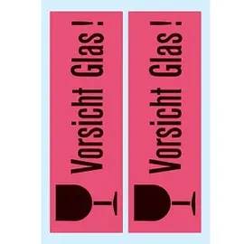 Herma Hinweisetiketten 5739 rot Vorsicht Glas 39 x 118 mm 10 Blatt