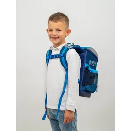 Belmil Mini-Fit Schulranzen-Set 4tlg Racing Blue Neon