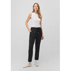 Stoffhose MAVI "DRAWSTRING PANTS", Damen, Gr. L, US, schwarz, 64% Polyester, 34% Viscose, 2% Elasthan, casual, regular fit lang, Hosen, Stoffhose