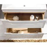 Lomadox Lomado Waschtisch weiß Holzwerkstoff, 81x76x46 cm Badezimmer, Badezimmerschränke, Waschtischkombinationen