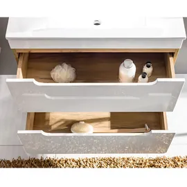 Lomadox Lomado Waschtisch weiß Holzwerkstoff, 81x76x46 cm Badezimmer, Badezimmerschränke, Waschtischkombinationen