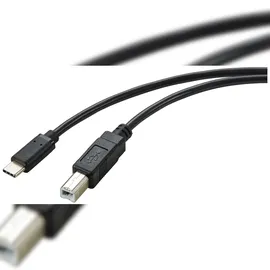 Renkforce USB-Kabel USB 2.0 USB-C® Stecker, USB-B Stecker 2.00 m Schwarz Gesamtschirm RF-5720420