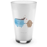 Mr. & Mrs. Panda Glas Kaffee Bohne - Transparent - Geschenk, Tiermotive, Latte Macchiato, G, Premium Glas, Edles Matt-Design