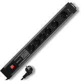 REV Ritter Steckdosenleiste 3,3 m Schwarz 6 St.