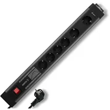 REV Ritter Steckdosenleiste 3,3 m Schwarz 6 St.