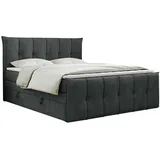 MKS Boxspringbett, PREMIUM 11 King 160/200 Dunkelgrau Struktur - H4,