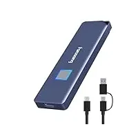 fanxiang 500GB ssd Externe Festplatte, USB 3.2 Gen2 Portable ssd, 1.070 MB/s Lesen, Verschlüsselung per Fingerabdruck, für Mac, PC, Smartphone und Spielkonsole