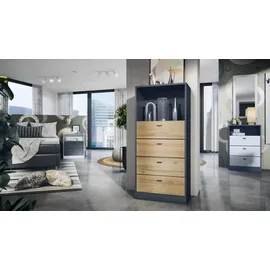 Vladon Pino V3 56 x 125 x 36 cm braun / anthrazit matt