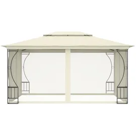 vidaXL Pavillon mit Netz 300x400x265 cm Creme