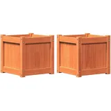 vidaXL Pflanzkübel 2 Stk. Wachsbraun Massivholz Kiefer