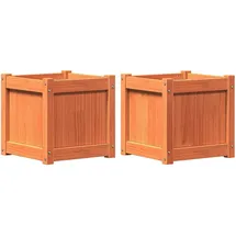 vidaXL Pflanzkübel 2 Stk. Wachsbraun Massivholz Kiefer